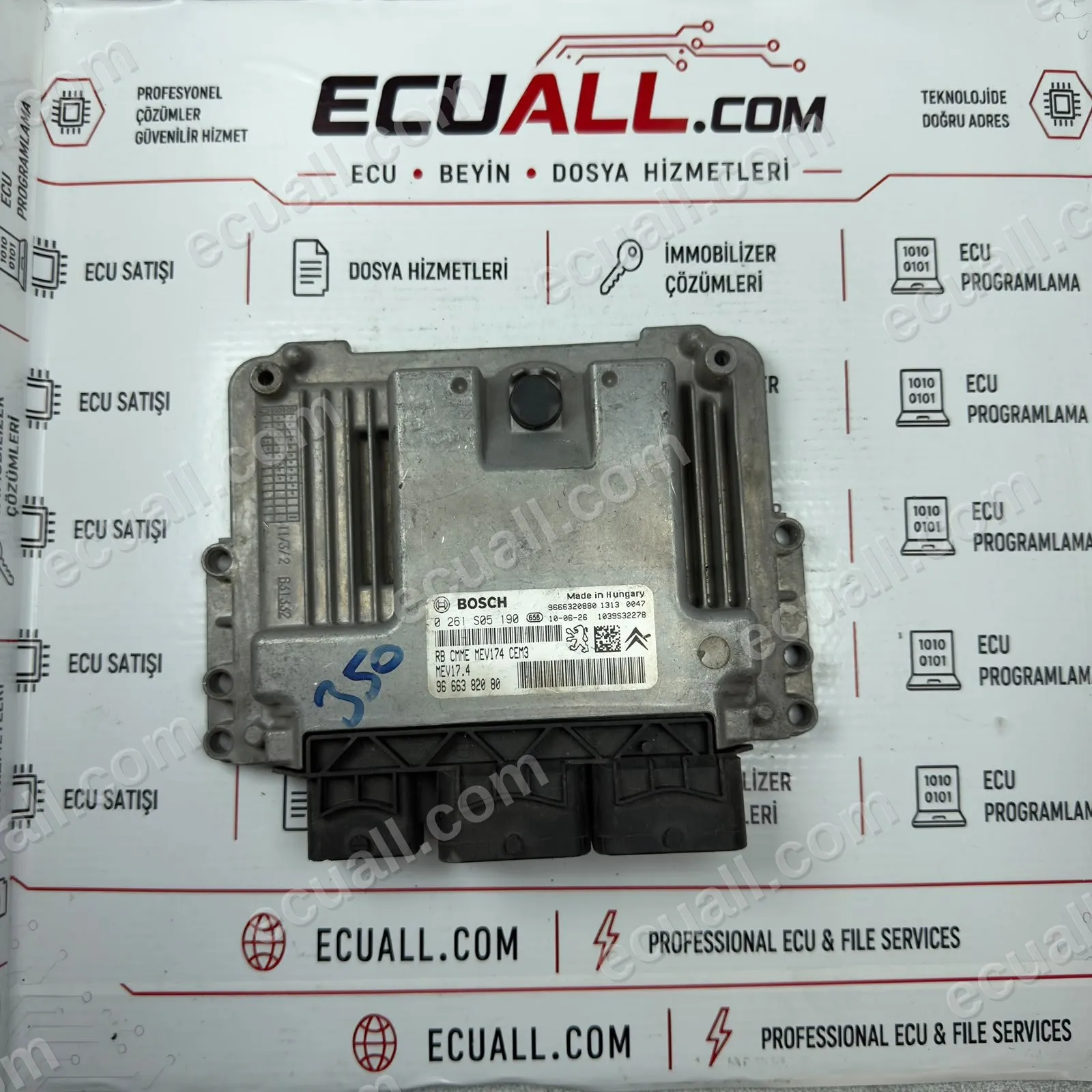 Peugeot 207 Motor Beyni Bosch MEV17.4 0261S05190 9666382080 Peugeot 207 Motor Beyni Bosch MEV17.4 0261S05190 9666382080